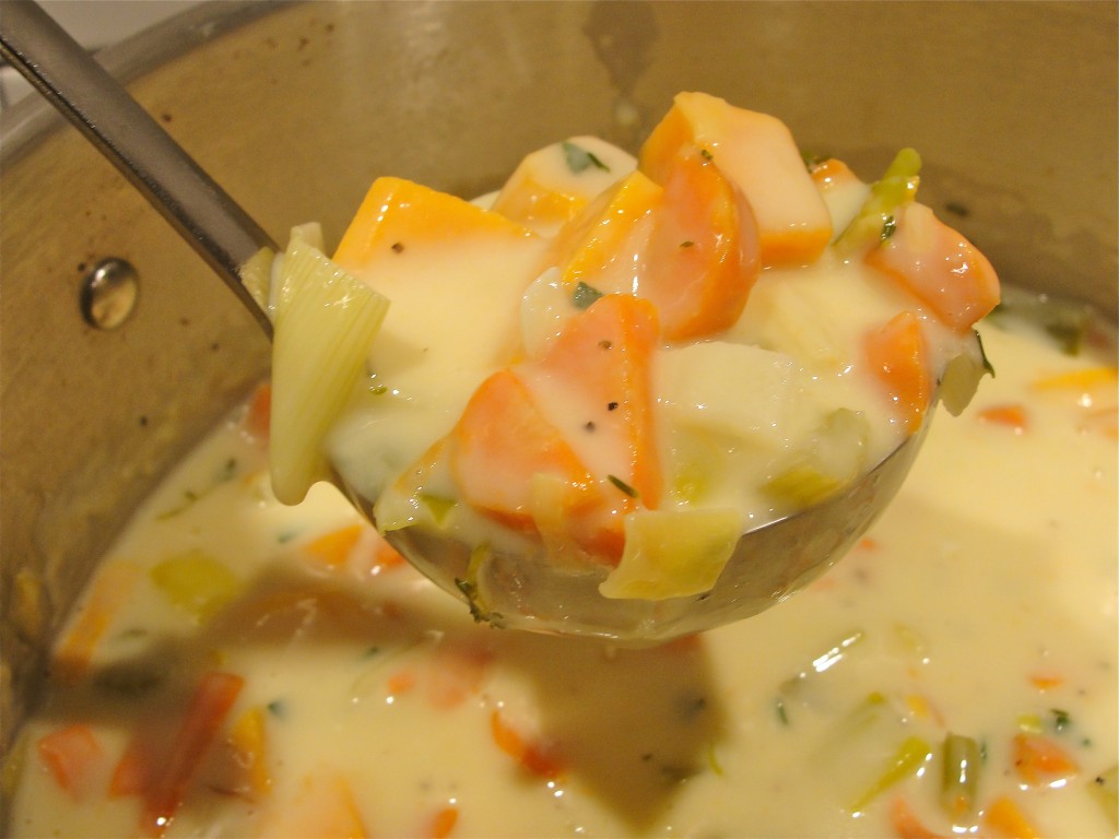 yam & salmon chowder