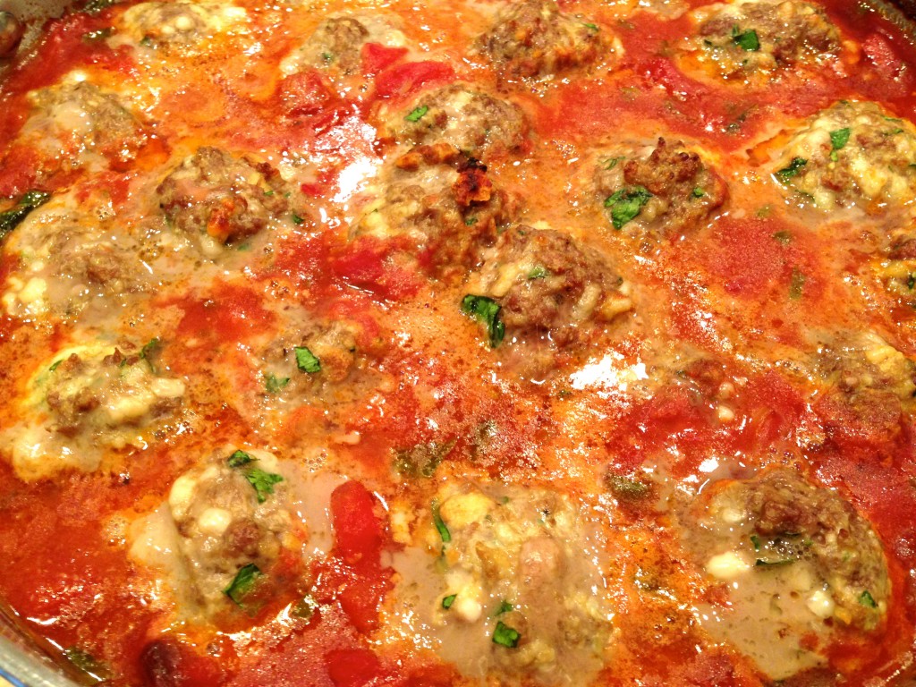 Roasted Meatballs with Triple Tomato Sauce