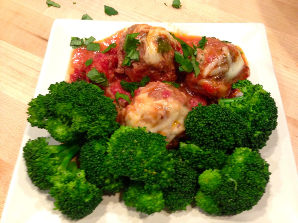 Roasted Meatballs with Triple Tomato Sauce