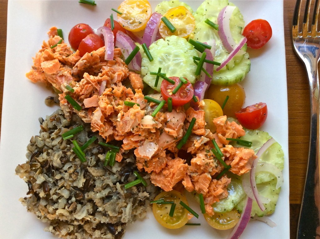 Salmon and Wild Rice Salad with Marinated Vegetables