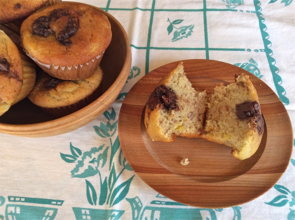 Gluten Free Banana Muffins with Nutella Bomb