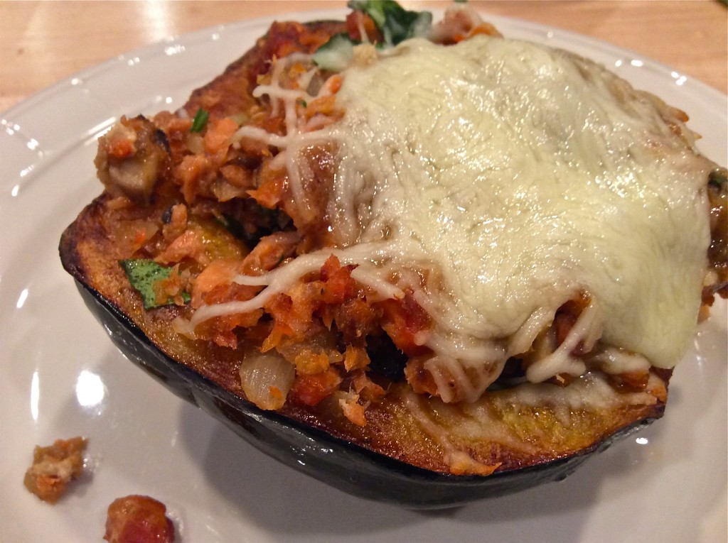 Smoked Salmon Stuffed Acorn Squash