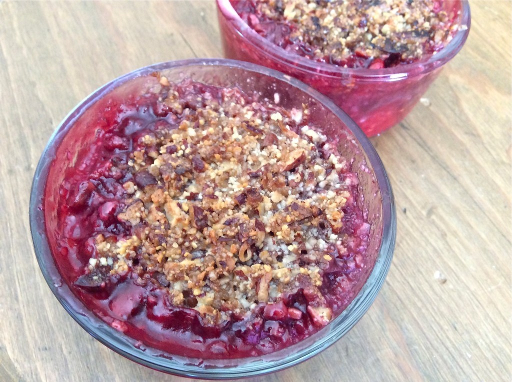 Rhubarb and Raspberry Crumble - Paleo-style