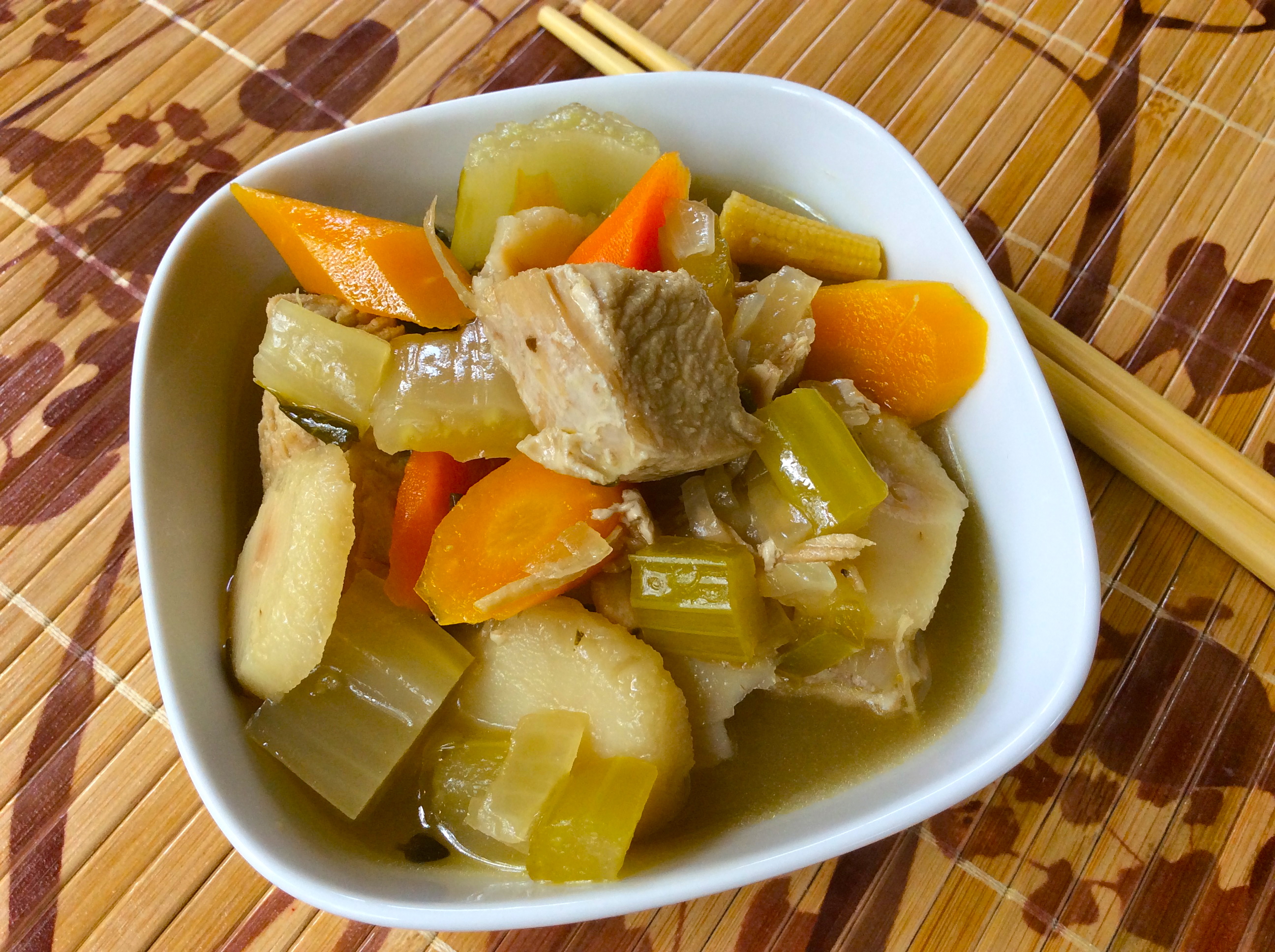 Spicy Asian Chicken and Bok Choy Soup