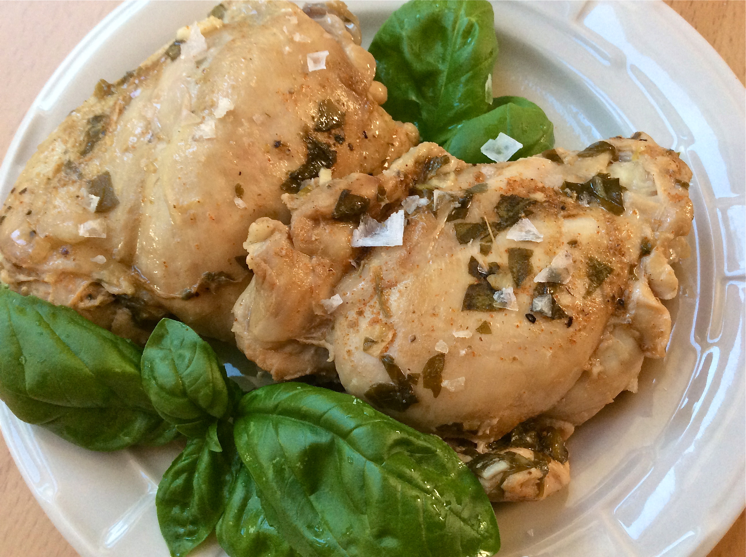 Summer Basil Marinated Chicken Thighs