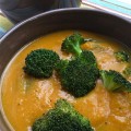 Cheesy Sweet Potato and Broccoli Soup - Vegan