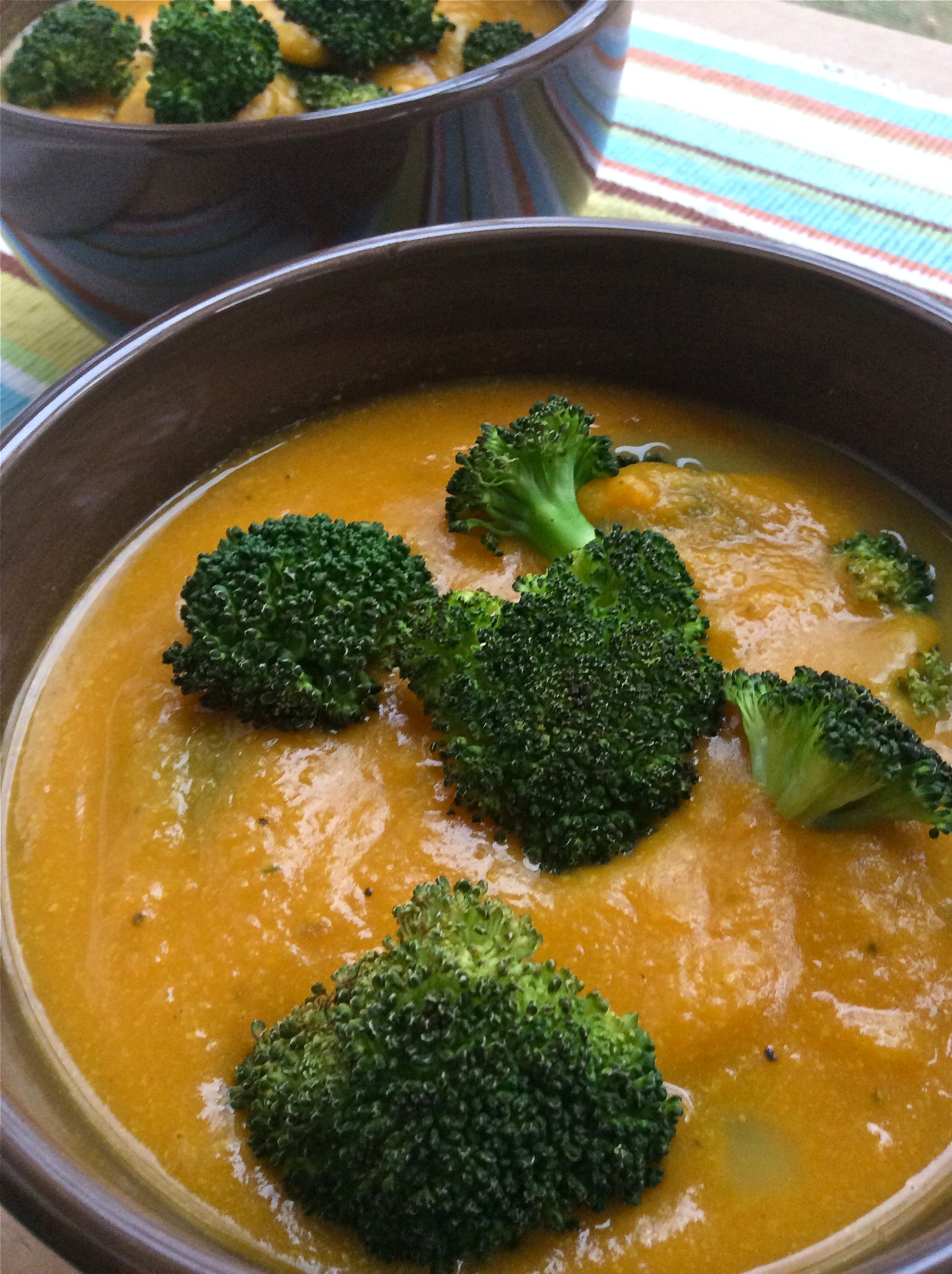 Cheesy Sweet Potato and Broccoli Soup - Vegan