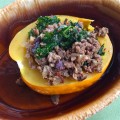 Beef, Bacon & Kale Stuffed Acorn Squash