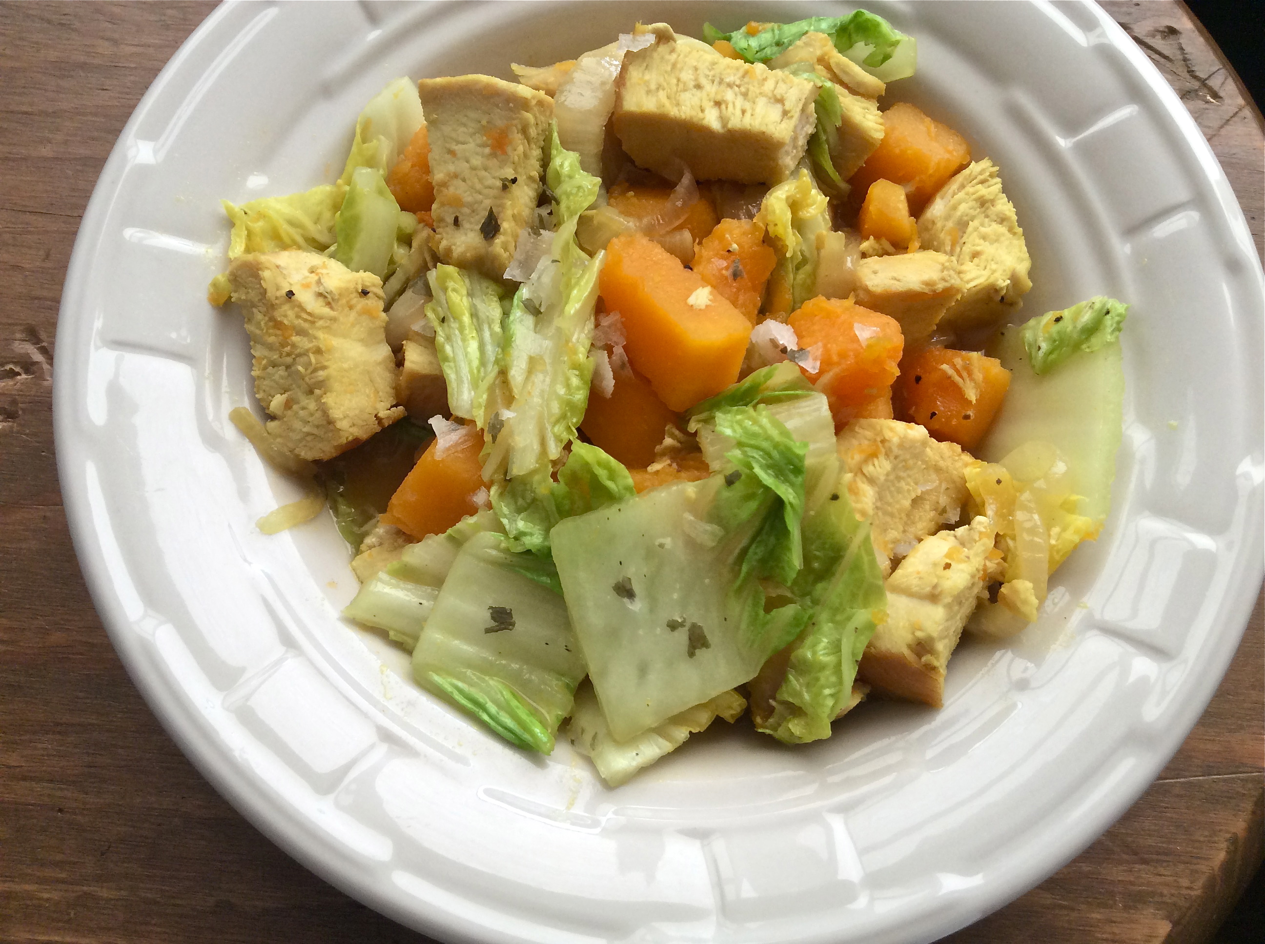 Chicken with Butternut Squash and Bok Choy