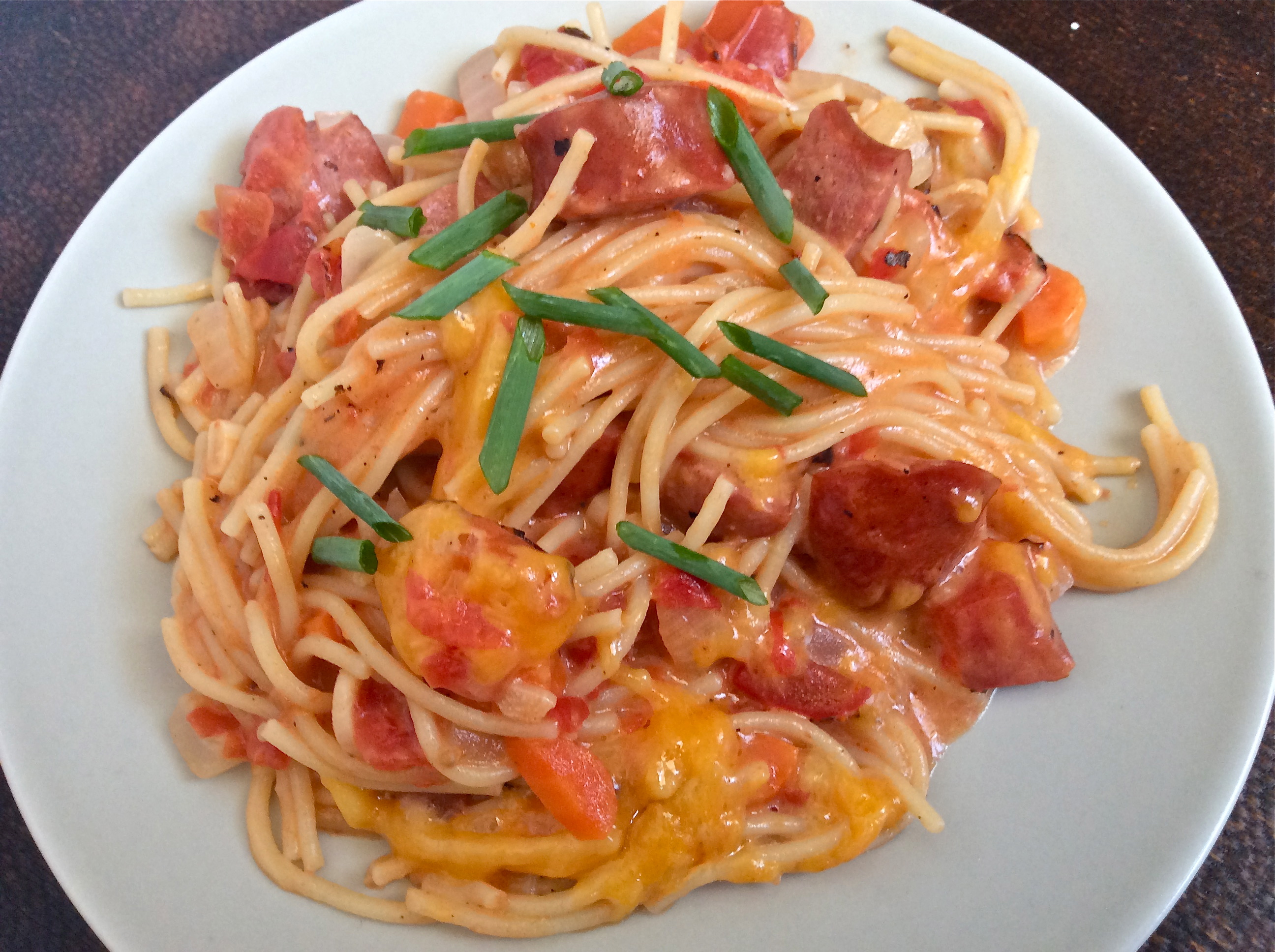 Spicy Sausage Skillet Spaghetti